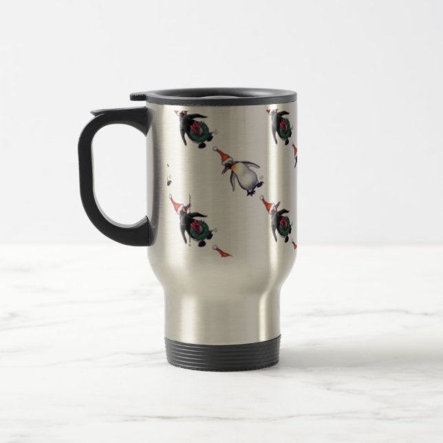 Penguin Christmas Travel Mug (Left)