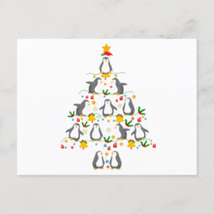 Penguin Christmas Tree Gift, Penguin Lovers Postcard