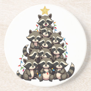 Penguin Christmas Tree Merry Christmas Xmas Coaster
