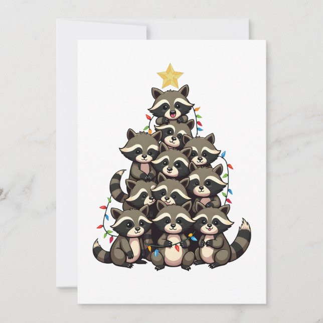 Penguin Christmas Tree Merry Christmas Xmas  Invitation (Front)