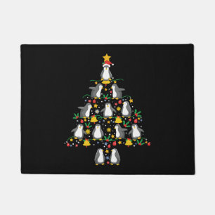 Penguin Christmas Tree Penguin Christmas Lights Doormat