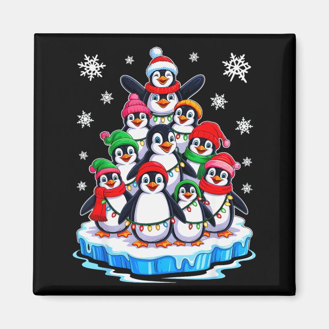 Penguin Christmas Tree Penguin Lover Xmas For Men  Magnet (Front)