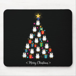 Penguin Christmas Tree Xmas Day Holiday Men & Mouse Pad