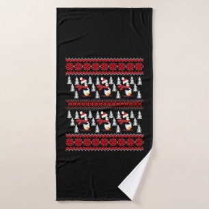 Penguin Christmas Ugly Xmas Bath Towel