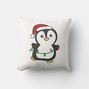 Penguin Christmas Winter Animals Holiday Penguines Cushion