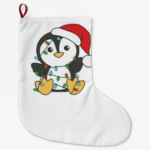 Penguin Christmas Winter Animals Holiday Penguines Large Christmas Stocking