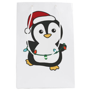 Penguin Christmas Winter Animals Holiday Penguines Medium Gift Bag