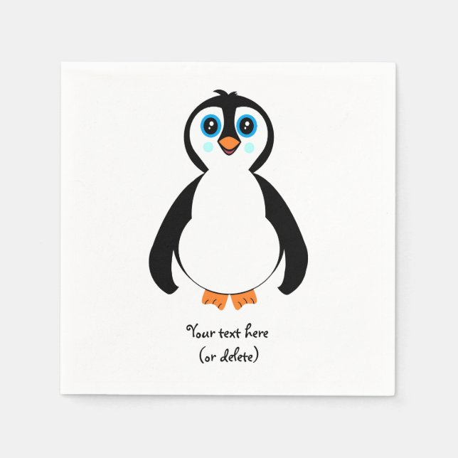 Penguin Cocktail paper napkins (Front)