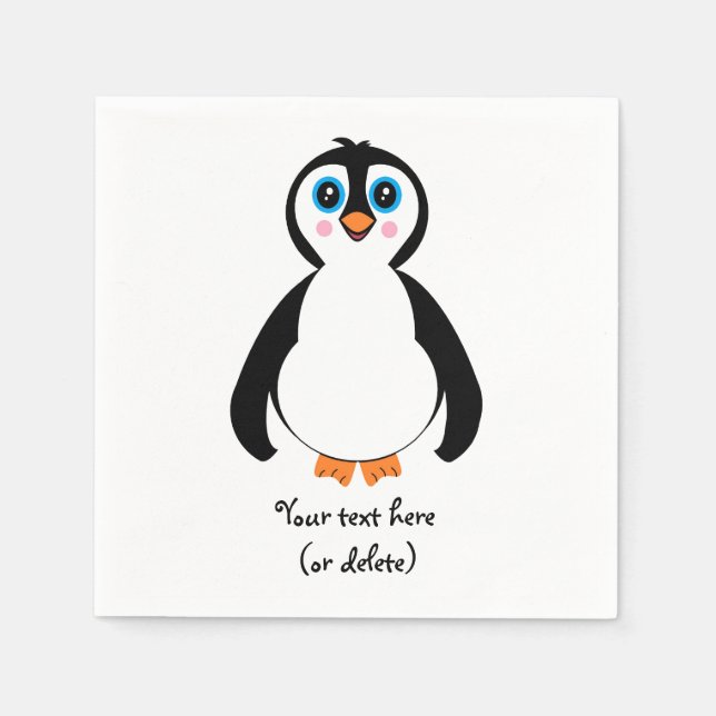 Penguin Cocktail paper napkins (Front)