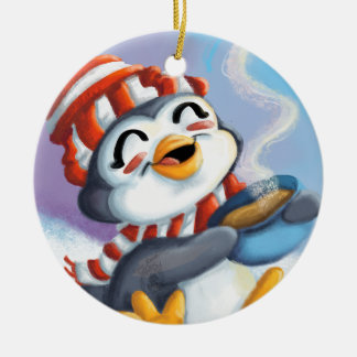 Penguin Cocoa Ornmament Ceramic Ornament