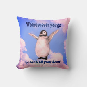 Penguin Confucius Attitude Quote Inspirational  Cushion
