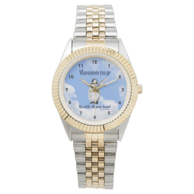 Penguin Confucius Attitude Quote Inspirational  Watch (Front)