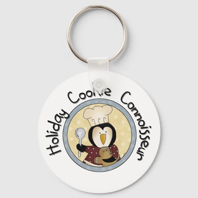 Penguin Cookie Connoisseur T-shirts and Gifts Key Ring (Front)