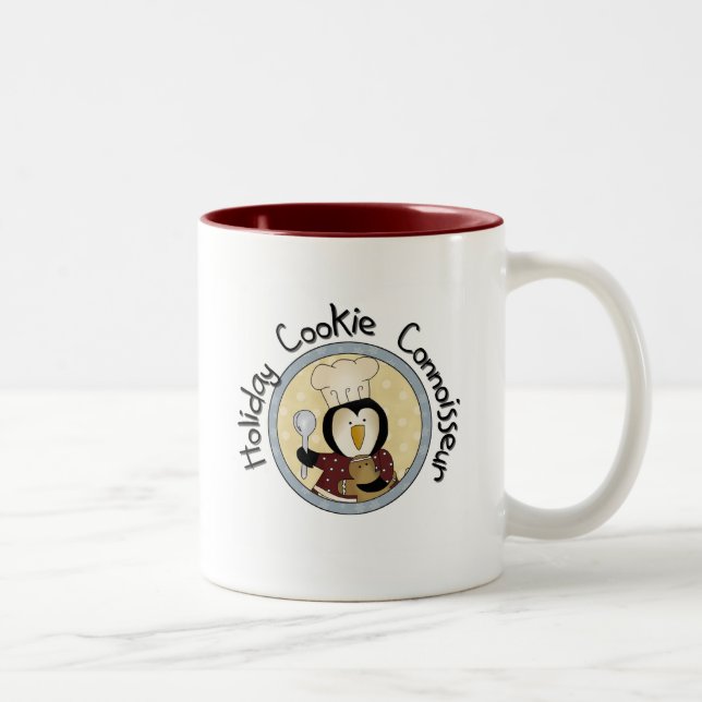 Penguin Cookie Connoisseur T-shirts and Gifts Two-Tone Coffee Mug (Right)