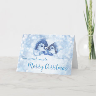 Penguin couple Christmas Holiday Card