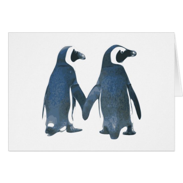 Penguin Couple Holding Hands (Front Horizontal)