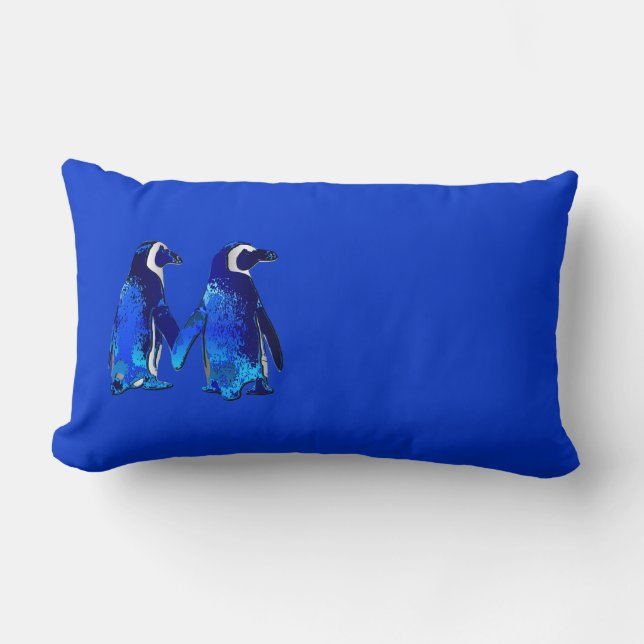 Penguin Couple Lumbar Cushion (Front)