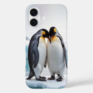 Penguin Couple On An Iceberg iPhone 16 Case