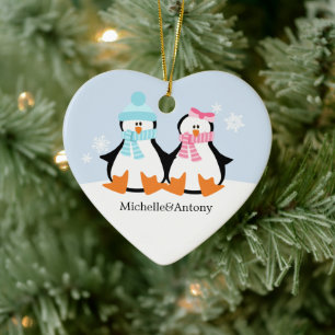 Penguin Couple Ornaments