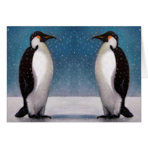 PENGUIN COUPLE: SNOW: ORIGINAL ART