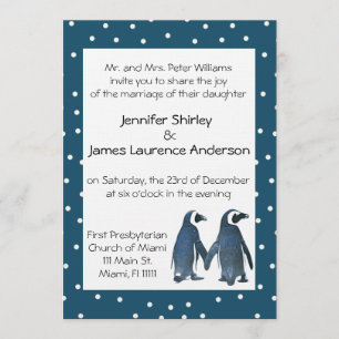 Penguin Couple Wedding Invitation