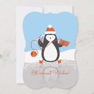 Penguin crochet hook yarn Christmas handmade by Holiday Card