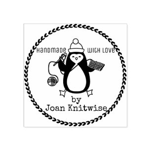 Penguin crochet hook yarn Christmas handmade by Rubber Stamp