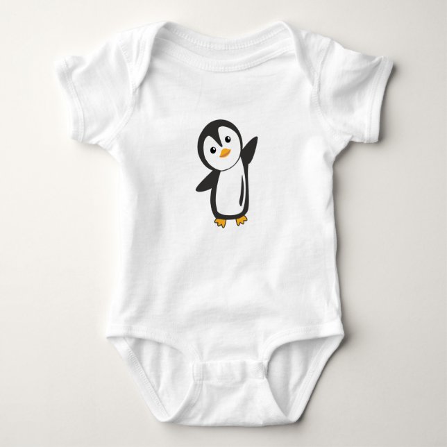 Penguin Cute Animals For Kids Funny Bird Baby Bodysuit (Front)