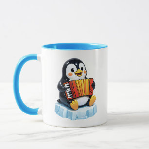 Penguin Cute Music Character Blue Theme Mug