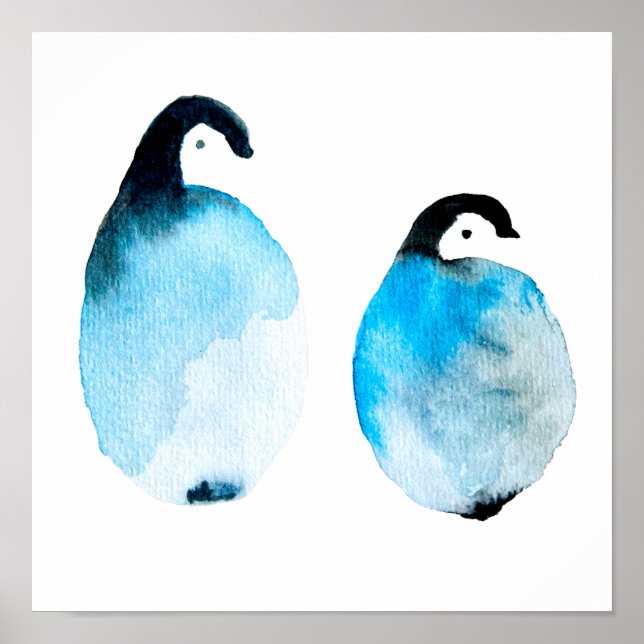 Penguin cute watercolor poster (Front)