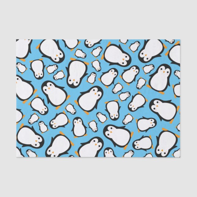 Penguin Cute Winter 1st Birthday Party Tissue Paper (Front)