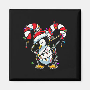 Penguin Dab Christmas Candy Cane Winter Toddler Fu Magnet