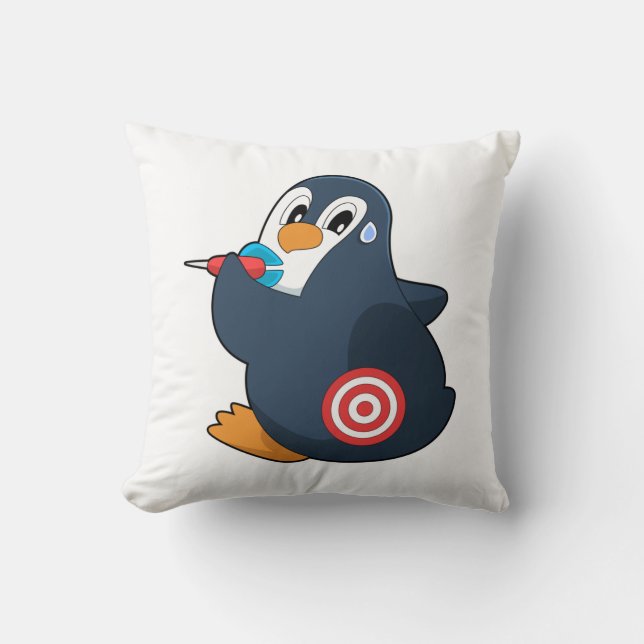Penguin Darts Dart Dartboard Cushion (Front)