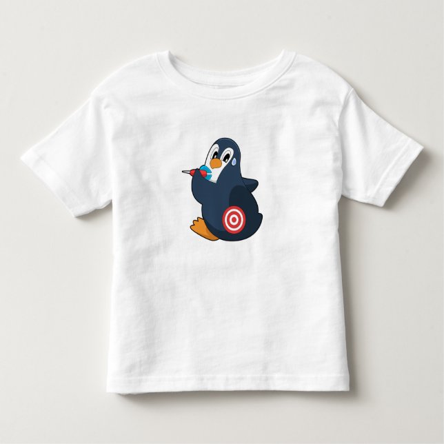 Penguin Darts Dart Dartboard Toddler T-Shirt (Front)