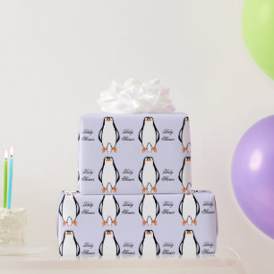 Penguin Design Baby Shower Wrapping Paper