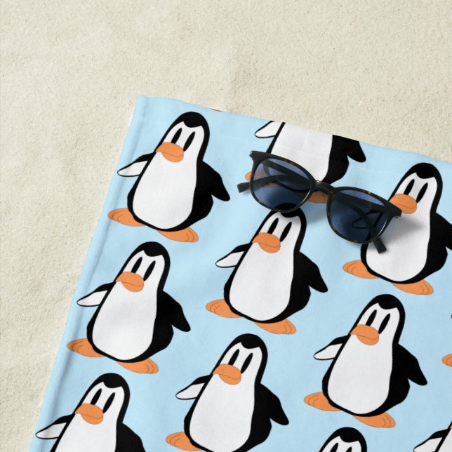 Penguin Design Beach Towel (In Situ)