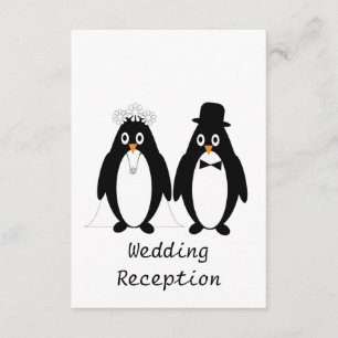 Penguin Design Wedding Reception Enclosure Card