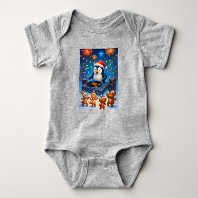  Penguin DJ, Author Natasha Us   Baby Bodysuit (Front)