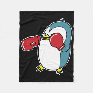 Penguin Does Boxing Fleece Blanket