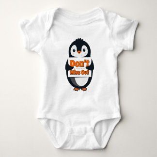 Penguin Don't Miss Out Throw Pillow Baby Bodysuit