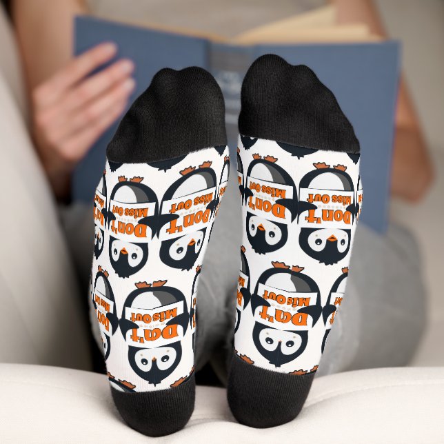Penguin Don't Miss Out Throw Pillow Socks (Bottom)