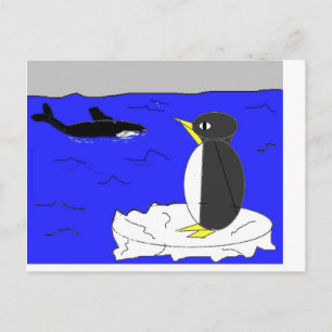 Penguin Drawing Postcard