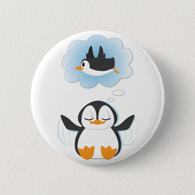 Penguin Dreams 6 Cm Round Badge (Front)