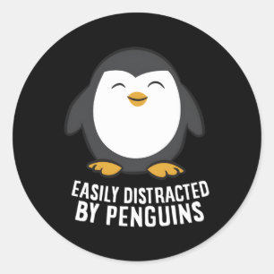 Penguin Easily Distracted By Penguins Classic Round Sticker