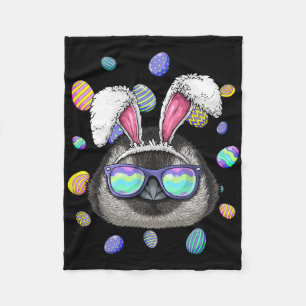 Penguin Easter Bunny Ears Funny Easter Eggs Huntin Fleece Blanket