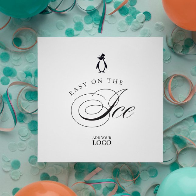 Penguin Easy on the Ice Bar Restaurant Cocktail Napkin (Creator Uploaded)