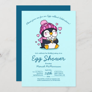 Penguin Egg Shower Invitation