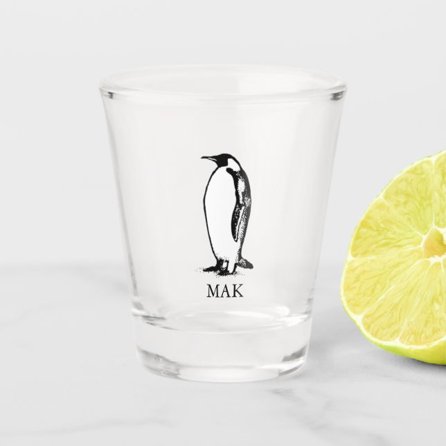 penguin emperor bird polar  shot glass (Front)