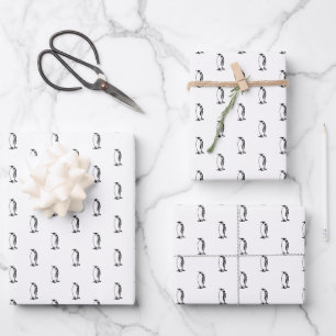 penguin emperor bird polar  wrapping paper sheet