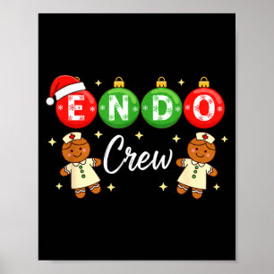 Penguin Endo Crew Christmas Endoscopy Nurse Gi Col Poster